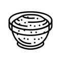 bowl mustard sauce food line icon vector illustration