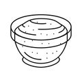bowl mustard sauce food line icon vector illustration