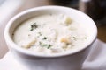 Bowl of New England clam chowder Royalty Free Stock Photo