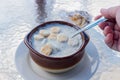 Bowl of New England Clam Chowder