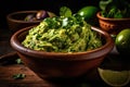 Bowl Of Nitrogeninfused Guacamole With Refreshing And Smooth Texture. Generative AI