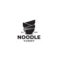 Bowl noodle or food silhouette for restaurant or street food logo design
