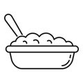 Bowl oatmeal icon, outline style