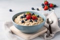 Bowl oatmeal porridge. Generate Ai