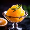 a bowl of orange sorbet