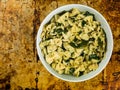 Bowl of Pasta Spinach and Pine Kernels Salad Royalty Free Stock Photo