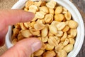 Bowl of peanuts - top down Royalty Free Stock Photo