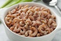 Bowl with peeled brown shrimps Royalty Free Stock Photo