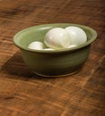 Bowl of peeled hard boiled eggs Royalty Free Stock Photo