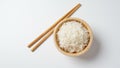 A bowl of perfectly cooked, plain Basmati rice, in an Asian style bowl Royalty Free Stock Photo