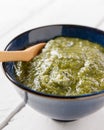 Bowl of pesto sauce Royalty Free Stock Photo