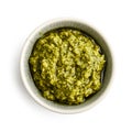 Bowl of pesto sauce Royalty Free Stock Photo