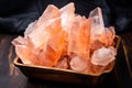 a bowl of pink crystals