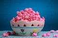 Bowl of Pink popcorn