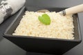 Moroccan Food Plain Couscous Spoon Black Square Bowl