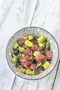 Bowl of poke - traditional Hawaiian dish Royalty Free Stock Photo