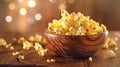 The Bowl of Popcorn.AI generated image Royalty Free Stock Photo