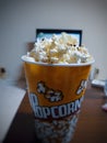 Bowl of popcorn. Let the film begin now Royalty Free Stock Photo