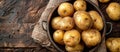Bowl of Potatoes on Wooden Table Royalty Free Stock Photo