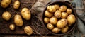 Bowl of Potatoes on Wooden Table Royalty Free Stock Photo