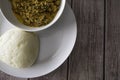 Bowl of Pounded Yam served with Egusi - Melon Soup