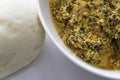 Bowl of Pounded Yam served with Egusi - Melon Soup