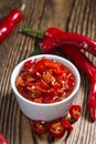 Bowl with preserved red Chilis Royalty Free Stock Photo