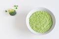 Green vegetables puree made from peas and broccoli Royalty Free Stock Photo