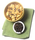 Bowl of raisin bran cereal Royalty Free Stock Photo