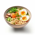 Realistic Hyper-detailed Ramen Bowl With Vegetables And Egg