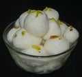 Bowl of Rasgullas, Indian Bengali dessert delicacy