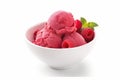 Bowl raspberry sorbet. Generate Ai