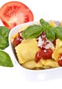 Bowl with Raviolis isolated on white Royalty Free Stock Photo