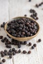 Bowl of raw black chickpea closeup Royalty Free Stock Photo