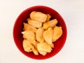 A bowl of ready-to-eat jackfruit. Sweet taste and chewy texture.
