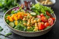 Bowl of ready to eat vegan salad Royalty Free Stock Photo