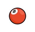 Bowl red ball vector icon. Bowling cartoon ball icon