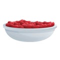 Bowl red beans icon, cartoon style Royalty Free Stock Photo