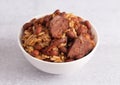 Bowl of Red Beans and Rice with Sausage Royalty Free Stock Photo