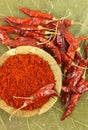 Bowl of red chili powder Royalty Free Stock Photo