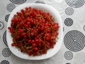 A bowl of red currants