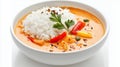 Bowl Of Red Curry With Rice And Royalty Free Stock Photo