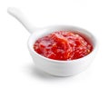 Bowl of red hot chili pepper sauce Royalty Free Stock Photo