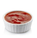 Bowl of red hot chili pepper sauce Royalty Free Stock Photo