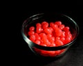 Bowl of red jellybeans Royalty Free Stock Photo