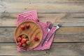 Bowl of red juicy strawberries on white wooden table. Healthy and diet snack food concept. Royalty Free Stock Photo