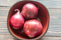 Bowl of red onions Royalty Free Stock Photo