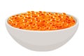 Bowl with red salmon caviar