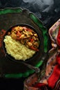 Wok Meat and Vegetable Stir Fry with Rice Royalty Free Stock Photo