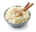 Bowl of rice milk pudding